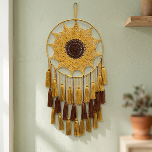 Atrapasueños artesanal Art Deco para decoración del hogar y jardín, hecho de algodón, diseño ecológico, para Pascua, Ramadán, cumpleaños, Diwali - Product Image 3