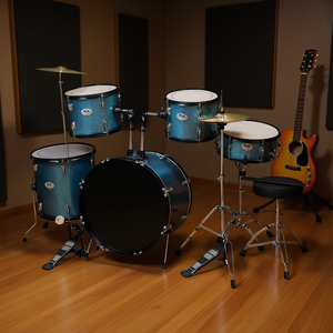 MCH - Juego de Batería de 5 Piezas para Adultos, Tamaño Completo, con Bombo, Tom, Caja, Timbal de Piso, Platillos, Instrumento de Percusión Metálico Ajustable - Product Image 2