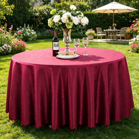 Nappe ronde jacquard de haute qualité, jupe de table ronde, nappe à motif floral pour hôtel et restaurant, housse de table à manger