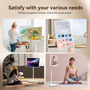 21.5'' LED <b>Portable</b> Smart <b>TV</b> With Camera Floor Standing Stand Vertical Display Touch Screen Mobile Follows Me Full HD 27 Inch Fl - Product Image 3