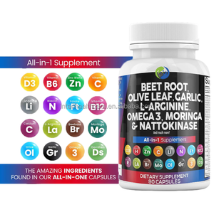 Label pribadi Nattokinase daun zaitun Omega 3 l-arginine bit 3000mg kapsul akar bit massal - Product Image 1