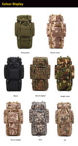 Lightweight <b>60L</b> 65L Molle Tactical <b>Backpack</b> Waterproof Zipper Closure for Hiking and Hunting with Shoe Compartment - Product Image 6