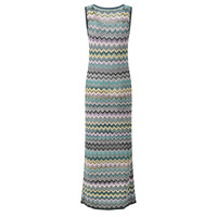 Nouvelle robe décontractée pour femme, design simple à blocs de couleur et motif ondulé, coupe ajustée, col rond, sans manches, robe maxi tendance