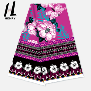 Fleurs en fleurs Magnifique <span class=keywords><strong>fond</strong></span> de couleur unie avec motif de dentelle motif compact impression numérique tissu de fleurs lumineuses - Product Image 2