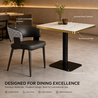 Juego de Comedor Moderno para Restaurante con Cubierta de Piedra Sinterizada y Estructura de Grado Comercial - Asientos de Lujo para Cafetería, Hotel, Bistro