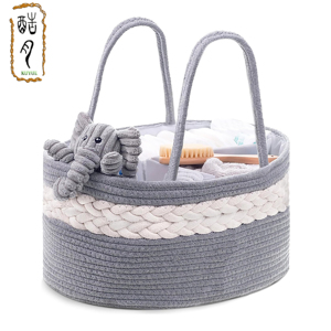 Organisateur de couches KUYEU, panier portable pour bébé, organisateur de rangement pour couches avec compartiments, panier à couches pour bébé pour le changement 0.8 - Product Image 1