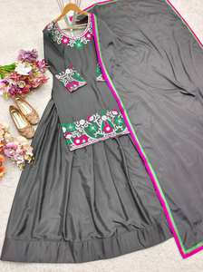 คอลเลกชันใหม่ชุดผ้าไหมซาตินเย็บอย่างเต็มที่ชุด lehenga และ dupatta ธรรมชาติบริสุทธิ์พร้อมที่จะสวมใส่สำหรับงานปาร์ตี้ - Product Image 4