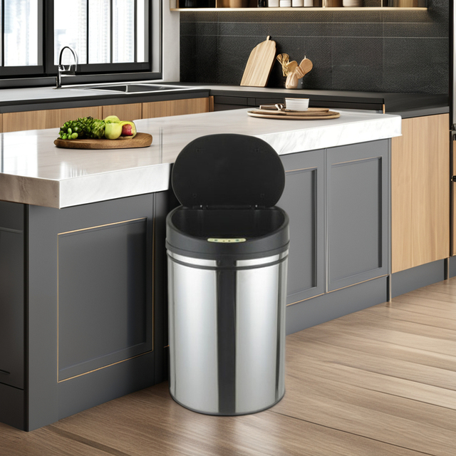 33L Infrared Smart Sensor Electronic Automatic Stainless Steel Dustbin Trash Can Waste Bin Indoor