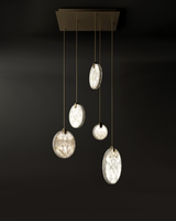 Lustre en marbre importé d'Espagne, en cuivre, pour villa, escalier, avec câble réglable