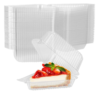 Boîtes à gâteaux individuels, 13 cm x 7 cm, boîtes à cheesecake individuelles, boîtes à cupcakes à clapet, contenants alimentaires en plastique transparent avec charnières et couvercles