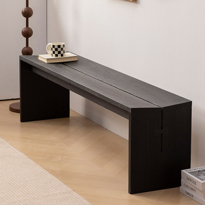 Banco de madera maciza de fresno hecho a mano con cómodo <span class=keywords><strong>taburete</strong></span> de mesa de té medieval con tenón en forma de V, diseño moderno para sala de estar - Product Image 4