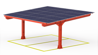 Corigy Couleur Personnalisé Disponible Étanche En Acier Au Carbone Standard 2 voitures/4 voitures/6 voitures Panneau Solaire Hangar PV Carport Système