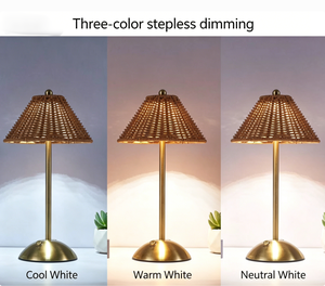 Rechargeable Rattan LED <strong>Table</strong> Lamp, Home Decor Ornament, Bedroom <strong>Bedside</strong> Ambient Night Light for Living Room - Product Image 4