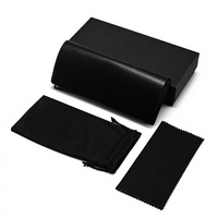 Boîte d'emballage pour lunettes de vue en papier rigide noir rectangulaire rétro personnalisée OEM, style portefeuille long, étui à lunettes de soleil avec couvercle rabattable, coffret cadeau