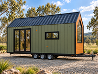 Rumah Mungil Portabel Beroda untuk Proyek Australia Rumah Mobile Prefabrikasi dengan Dapur Kamar Mandi Kamar Tidur Pabrik OEM ODM