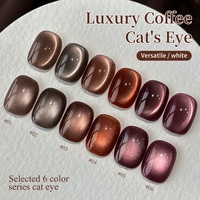 XEIJAYI Luxury Coffee Cat Eye 6pcs Uv Gel Nail Polish Eu Standard Hema Tpo Free Oem Odm Factory Nail Supplies for Nail Painting