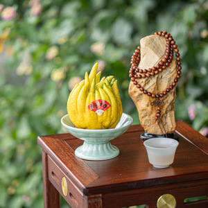 Assiette à fruits en céramique de style chinois en forme de lotus, plat à dessert et à collation sur pied, en porcelaine unie, idéale pour les cadeaux - Product Image 4