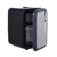 Réfrigérateur portable AC/DC en plastique pour voiture, hôtel, camping-car, 4L, avec éclairage LED coloré