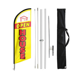 Mở Nhà Cờ Cho Bất Động Sản Đại Lý 11 Ft Nylon Lông Bãi Biển Biểu Ngữ Cờ Nhôm Cột Cờ Di Động Cho Ngoài Trời Kinh Doanh - Product Image 1