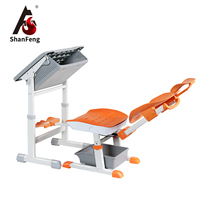 Ensemble bureau et chaise moderne, confortable, ergonomique et réglable pour élèves du primaire avec fonction de pause déjeuner