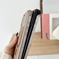 Porte-anneau magnétique personnalisé de luxe Couverture de téléphone antichoc pour pour S24 Ultra PC + PU Leather Material Pure Color Design