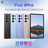 Pad 9 Pro Phablet 11 pouces 16 Go + 1 To 108 MP 8000 mAh 5G Double SIM + TF Écran tactile intégral Écran perforé Taux de rafraîchissement 120 Hz Type-C