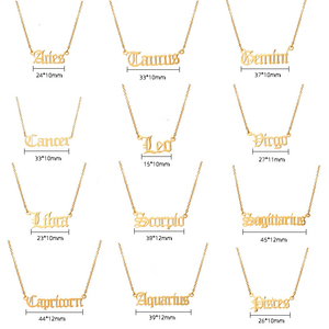 <span class=keywords><strong>2023</strong></span> nuevo colgante signos del zodiaco collares 18K oro Acero inoxidable oro 12 collar del zodiaco - Product Image 4