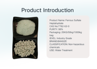 Sulfate ferreux heptahydraté FeSO4 7H2O CAS 7782-63-0 EINECS 238-676-6 Granulés vert-bleu Flocculant pour traitement de l'eau Sac de 25 kg