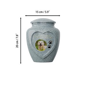 Zarif Reçine Hayvan Urnası - Sevgili Evcil Hayvanlarınız için Kaya Tarzı Fotoğraf Kakma ve Lazer Gravür - Product Image 3