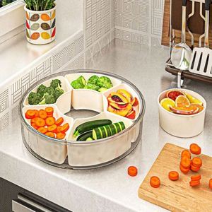 Large Capacity 6-Point Kitchen Fruit Tray Dried Fruits Candies Outdoor <b>Party</b> Rotating Eco-Friendly Minimalist Detachable Plastic - Product Image 6