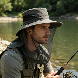 Chapeau anti-moustiques d'extérieur avec filet de protection UV, chapeau de pêche respirant en maille, <span class=keywords><strong>voile</strong></span> anti-insectes et abeilles <span class=keywords><strong>pour</strong></span> la randonnée, l'apiculture et <span class=keywords><strong>le</strong></span> jardinage - Product Image 3
