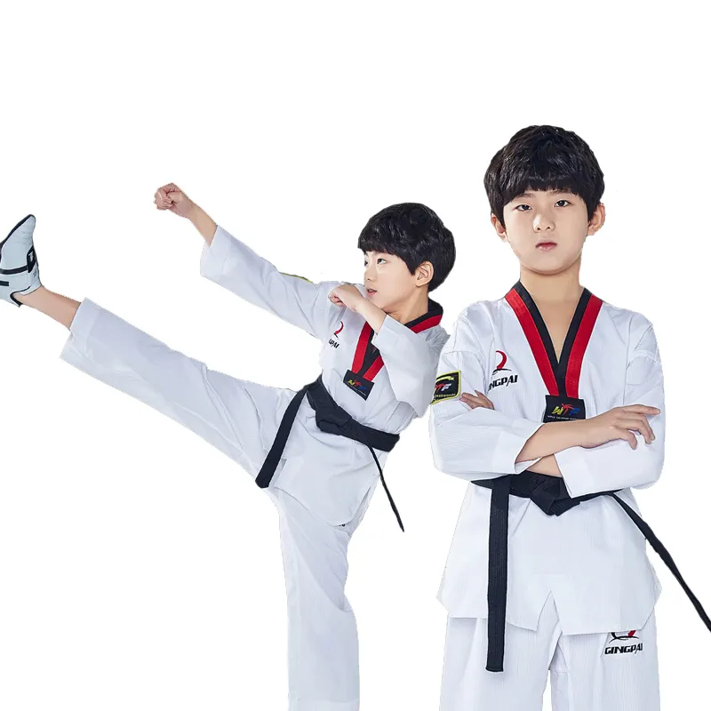 Wholesale Custom logo kids factory best quality itf dobok taekwondo uniform with printed wtf taekwondo dobok suit uniforms