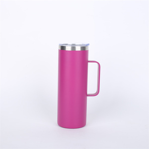 Gobelet en acier inoxydable isolé sous vide à double paroi 20oz Sublimation White Skinny Tumbler avec poignée - Product Image 5