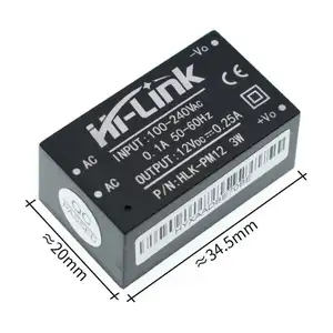 Módulo de potencia de alta precisión de HLK-PM12, 220v a 12v, 3w, reductor y estabilizador de voltaje, desconexión, módulo de alimentación HLK-PM12