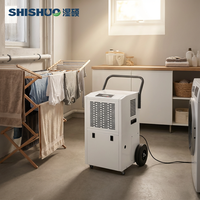 Déshumidificateur portable SHISHUO 60L avec structure métallique et affichage numérique pour le contrôle de l'humidité résidentielle dans le salon
