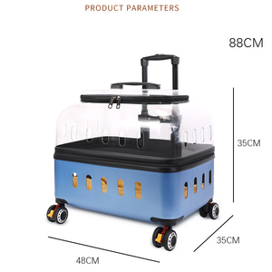 2026 ओम थोक कारखाने पारदर्शी बिल्ली स्टलर व्हील फैशन पालतू जानवर के लिए जिपर बंद के साथ पालतू सूटकेस वाहक - Product Image 4