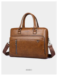 Maletín Ejecutivo Cruzado de Viaje de Negocios, de Cuero PU Negro, Suave, Impermeable, para Portátil, con Gran Capacidad para el Trabajo - Product Image 4