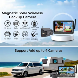 Không dây 7 ''điểm mù báo động AHD màn hình Màn hình DVR Ghi IR tầm nhìn ban đêm đảo ngược sao lưu máy ảnh 4CH cho xe tải/xe buýt/RV/SUV. - Product Image 3