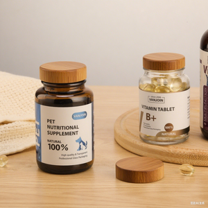 Pot en verre ambré pour suppléments nutritionnels Bouteille de suppléments de vitamines de santé de qualité alimentaire Capsule avec bouchon Woonde ou bouchon en métal - Product Image 3