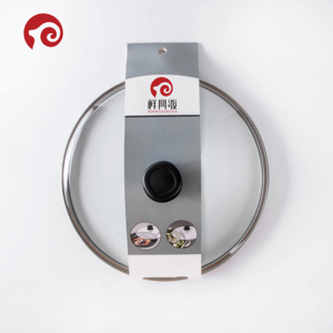 Universeller Kochgeschirr glas deckel Koch deckel aus gehärtetem Glas mit Farb hülle/Bande rol und Knopf für die Pfanne - Product Image 1