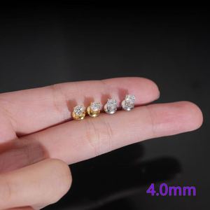Boucles <span class=keywords><strong>d</strong></span>'oreilles clous en moissanite couleur <span class=keywords><strong>D</strong></span> VVS, <span class=keywords><strong>argent</strong></span>ées, quatre griffes, intemporelles, haute brillance, résistantes au ternissement, marque privée, cadeau de mariage pour couple - Product Image 3