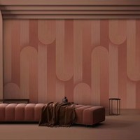Papier peint 3D auto-adhésif à rayures incurvées de luxe avec gaufrage doré, décoration murale pour la maison, l'hôtel et la décoration intérieure