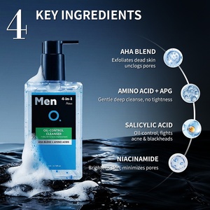 Nettoyant <span class=keywords><strong>Visage</strong></span> à la Glace et au Sable pour Hommes 4 en 1 Contrôle du Sébum Acné Niacinamide Réducteur de Pores Exfoliant Rasage Hydratant Nettoyant Doux - Product Image 3
