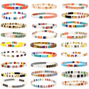 Vintage Ethnic Japanese Tila Beads Charm <b>Bracelet</b> for Women European American Bohemian Style <b>Cute</b> Elastic Beaded for Gift - Product Image 4