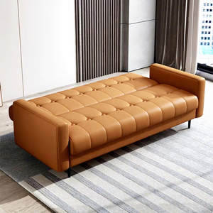 Canapé-<span class=keywords><strong>lit</strong></span> convertible pliable style crème 2-en-1 multifonctionnel moderne minimaliste pour petit salon - Product Image 2