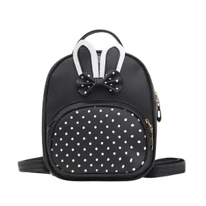 여자 Bowknot 폴카 도트 귀여운 미니 배낭 작은 Daypacks 컨버터블 어깨 가방 지갑