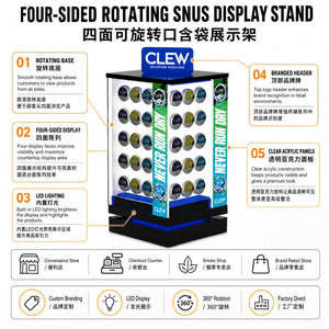 Support d'affichage en acrylique DSP pour snuff avec éclairage LED et table rotative pour accessoires de snuff - Product Image 4