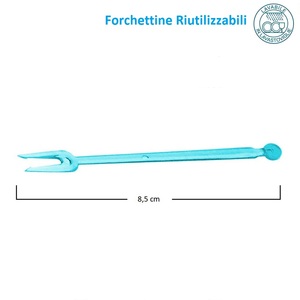 Fourchettes à cocktail réutilisables en plastique à deux dents, 8,5 cm, colorées, pour apéritifs, fruits, et amuse-gueules - Product Image 6