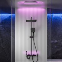 TikTok Neuer Trend Gold Luxus Wandmontiertes Bad Duschset Gun Grey Piano Tasten Digitale Anzeige Thermostat Messing Dual Chrom