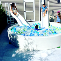 Fosse à balles ronde avec toboggan Grand toboggan Party Event Location Soft Play Ball Pits Intérieur Extérieur Soft Play Ocean Ball Pool